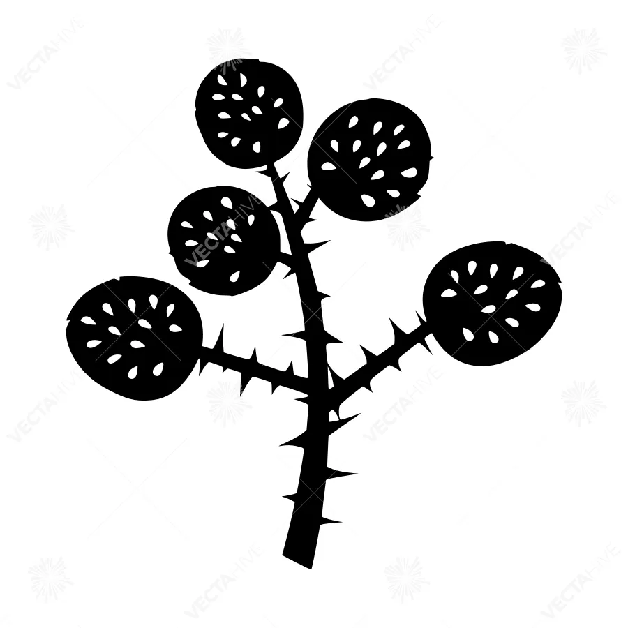 Silhouette Cactus Plant - Minimalist Vector Illustration