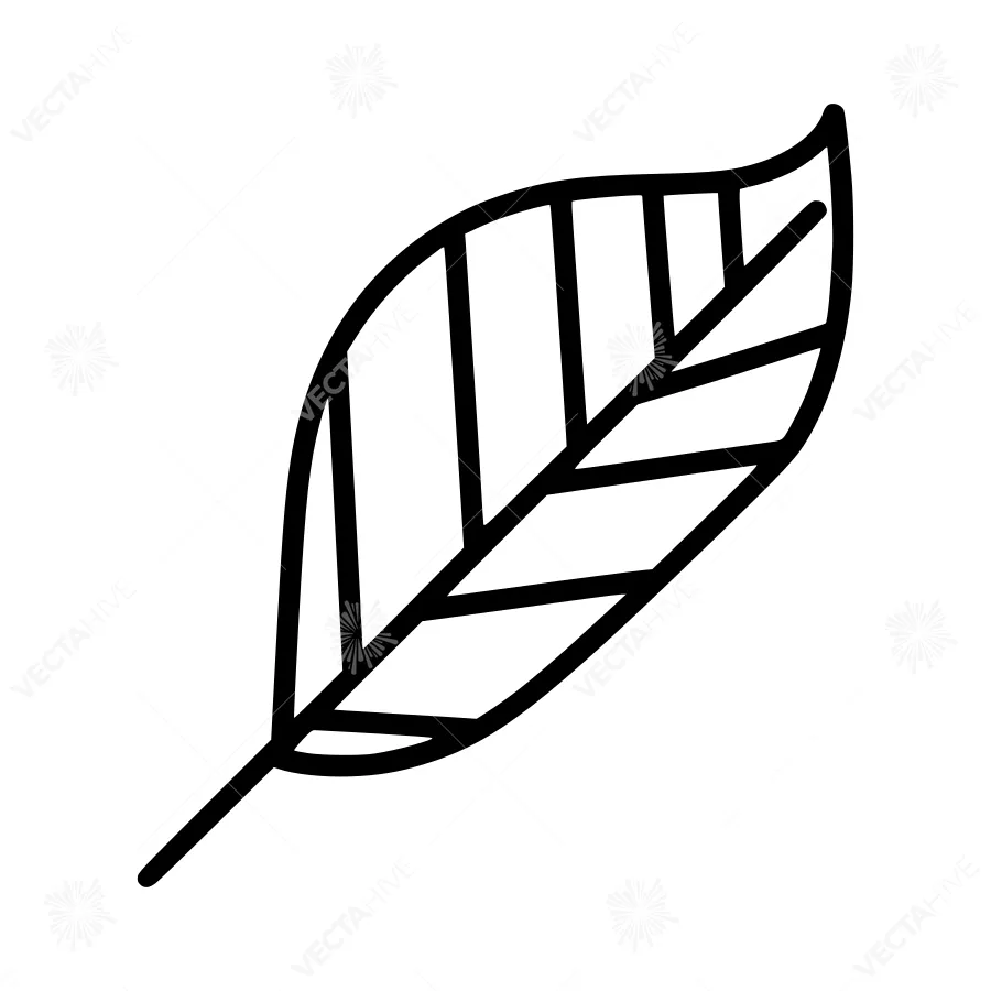 Leaf Icon - Minimalist Line Art Vector