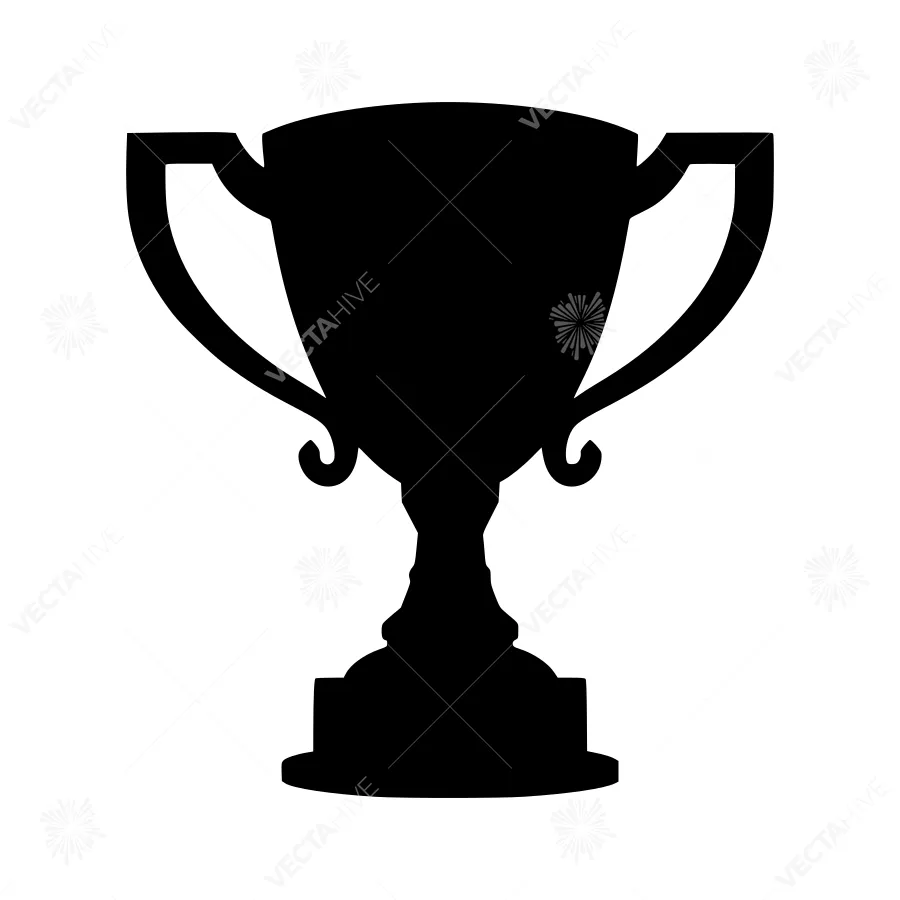 Black Trophy Icon - Vector Illustration