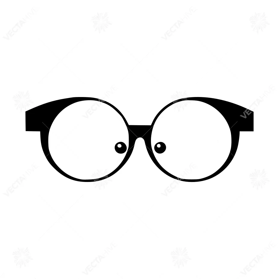 Black Glasses Icon - Vector Illustration