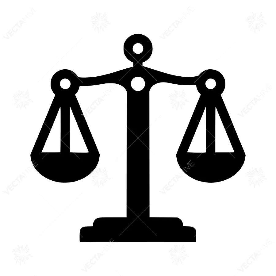 Scales of Justice Icon - Vector Illustration
