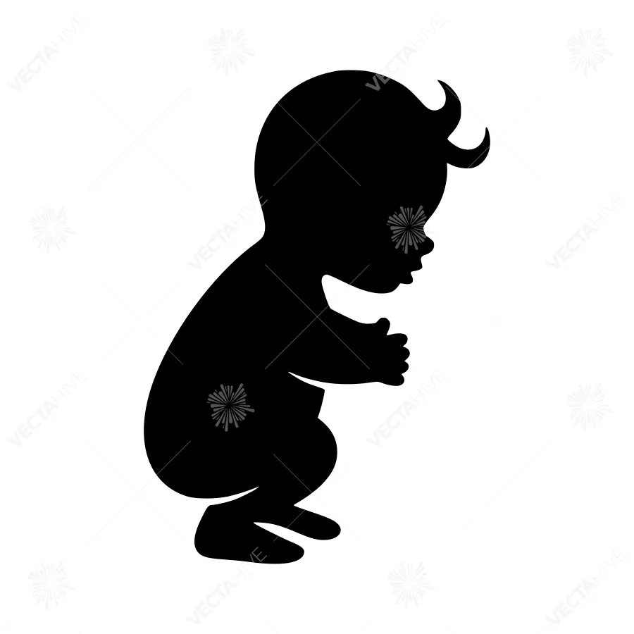 Baby Silhouette Prayer Pose