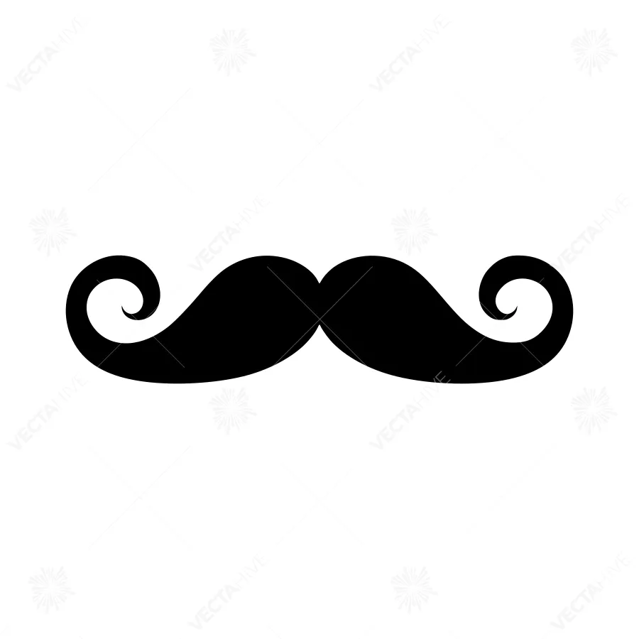 Black Mustache Icon - Vector Illustration