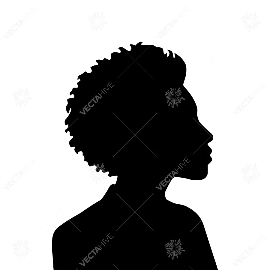Silhouette Head Profile - African Woman