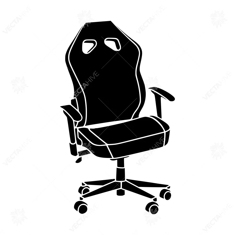 Gaming Chair Silhouette Black Vector