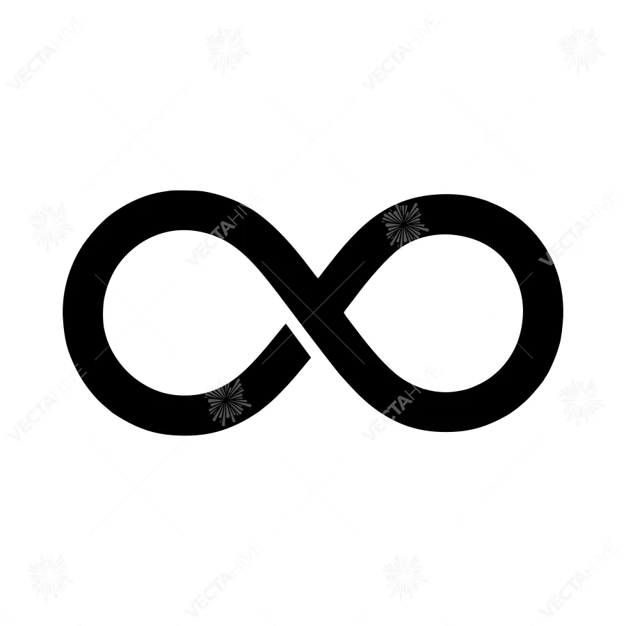 Black Infinity Loop Icon - Vector Design