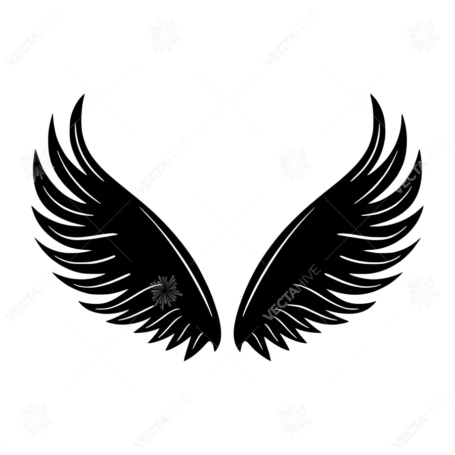 Black Wings Silhouette Design