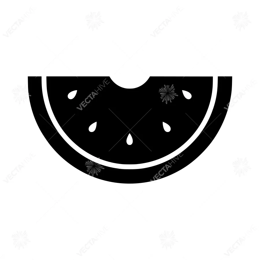 Watermelon Slice Icon - Vector Illustration