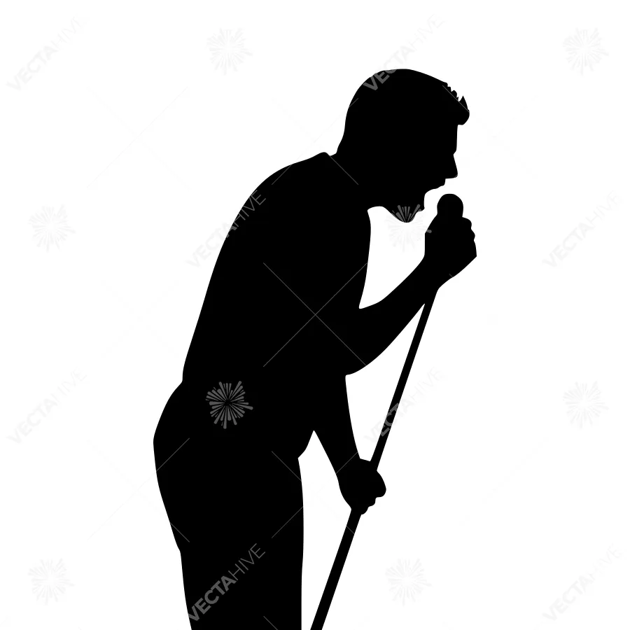 Silhouette Singer Microphone Performance