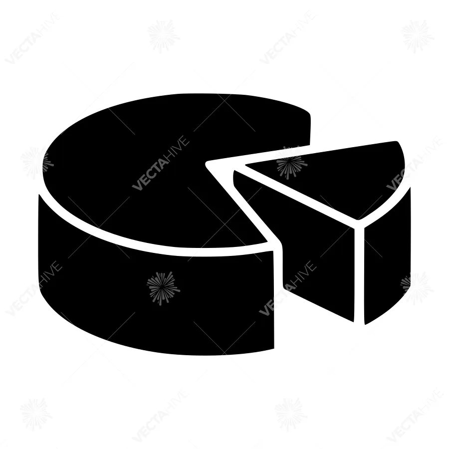 Pie Chart Icon - Black Outline
