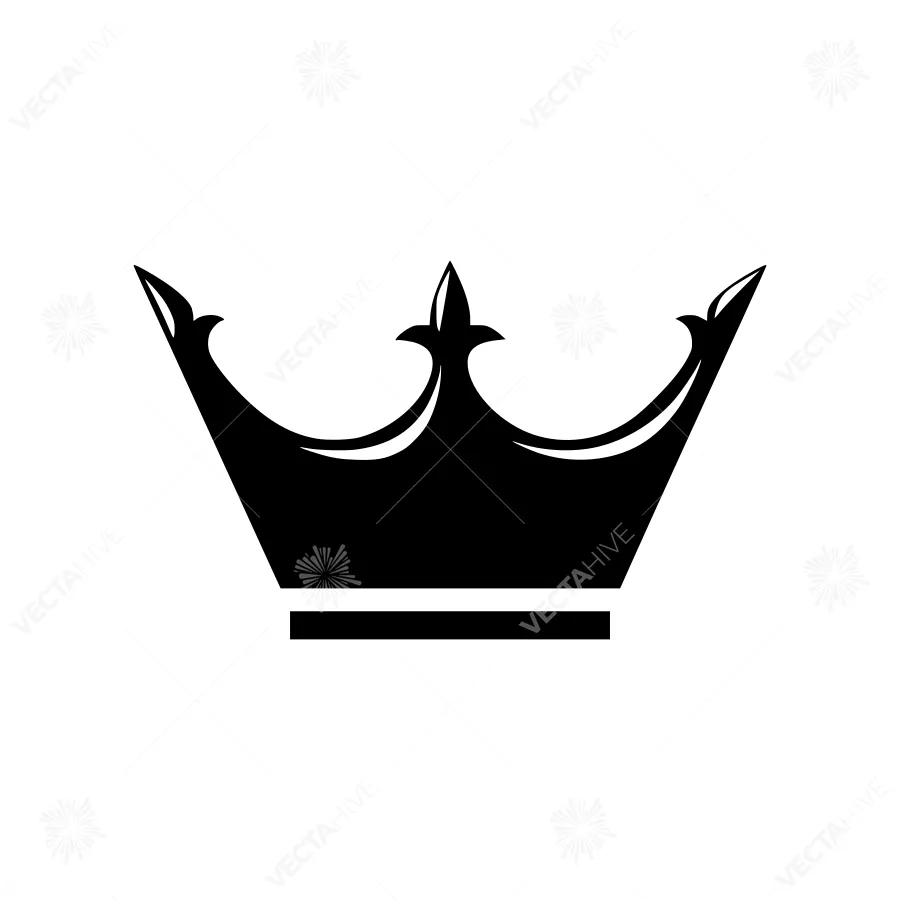 Black Crown Icon - Vector Illustration