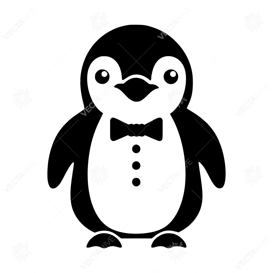 Cute Penguin Tuxedo Illustration