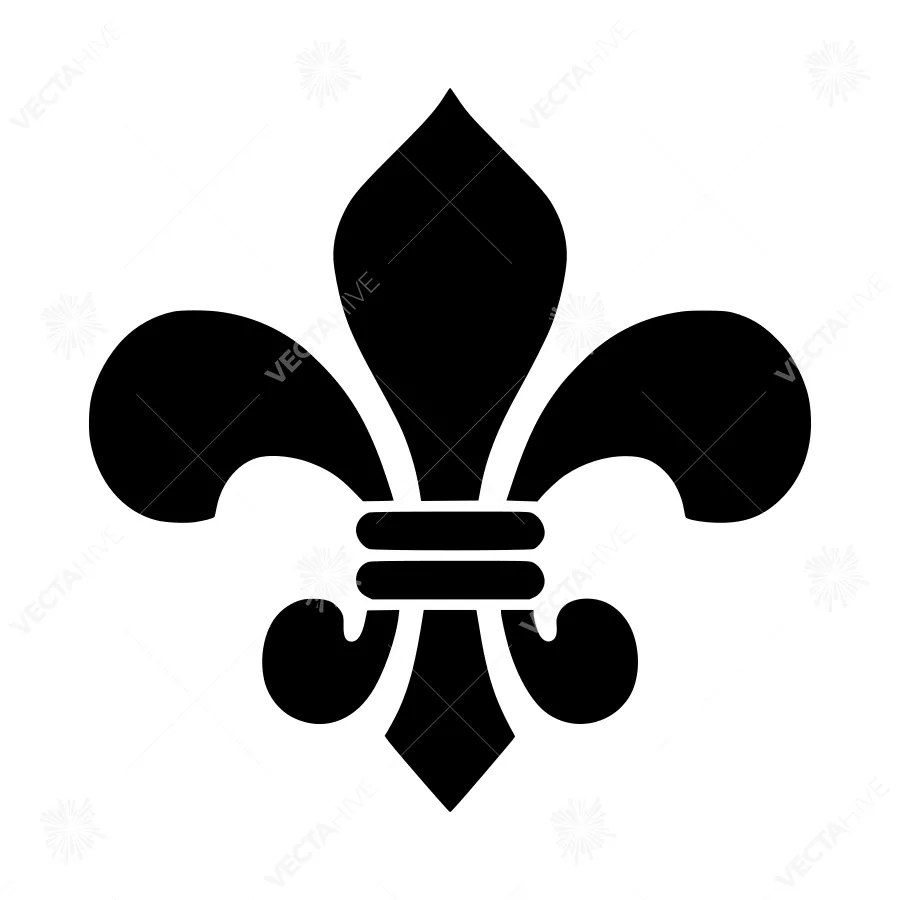 Black Fleur-de-Lis Emblem Vector Icon
