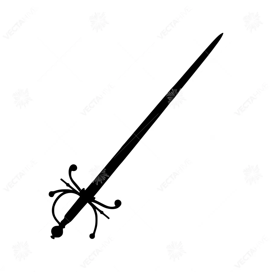 Black Rapier Sword Silhouette