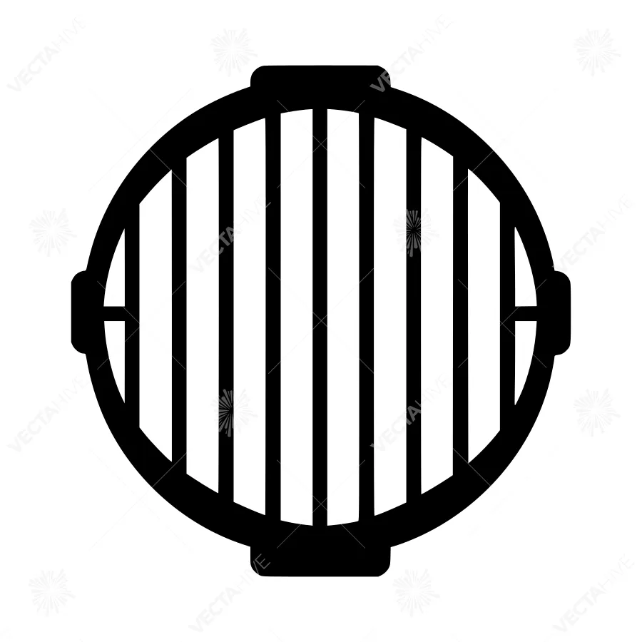 Circular Grill Icon - Black Outline