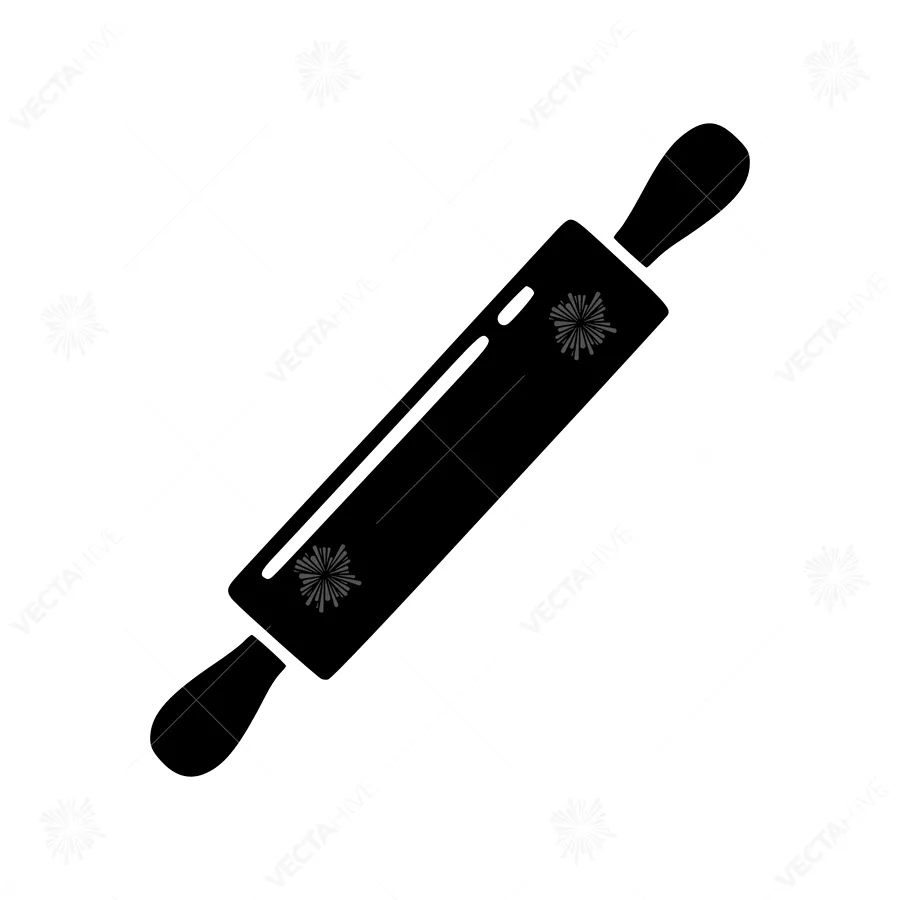 Rolling Pin Icon - Simple Black Outline