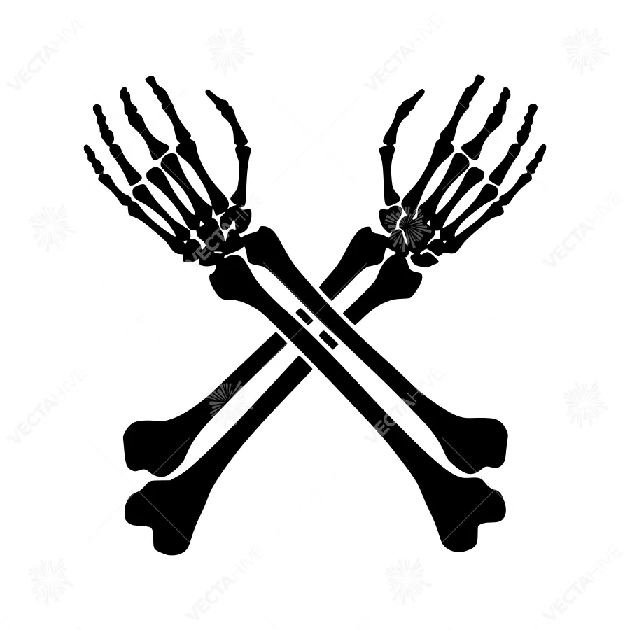 Crossed Bones Silhouette Vector Illustration