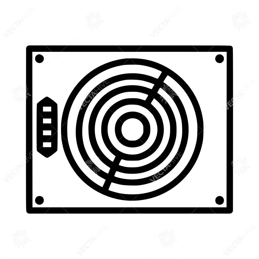 Industrial Fan Icon - Black & White Vector