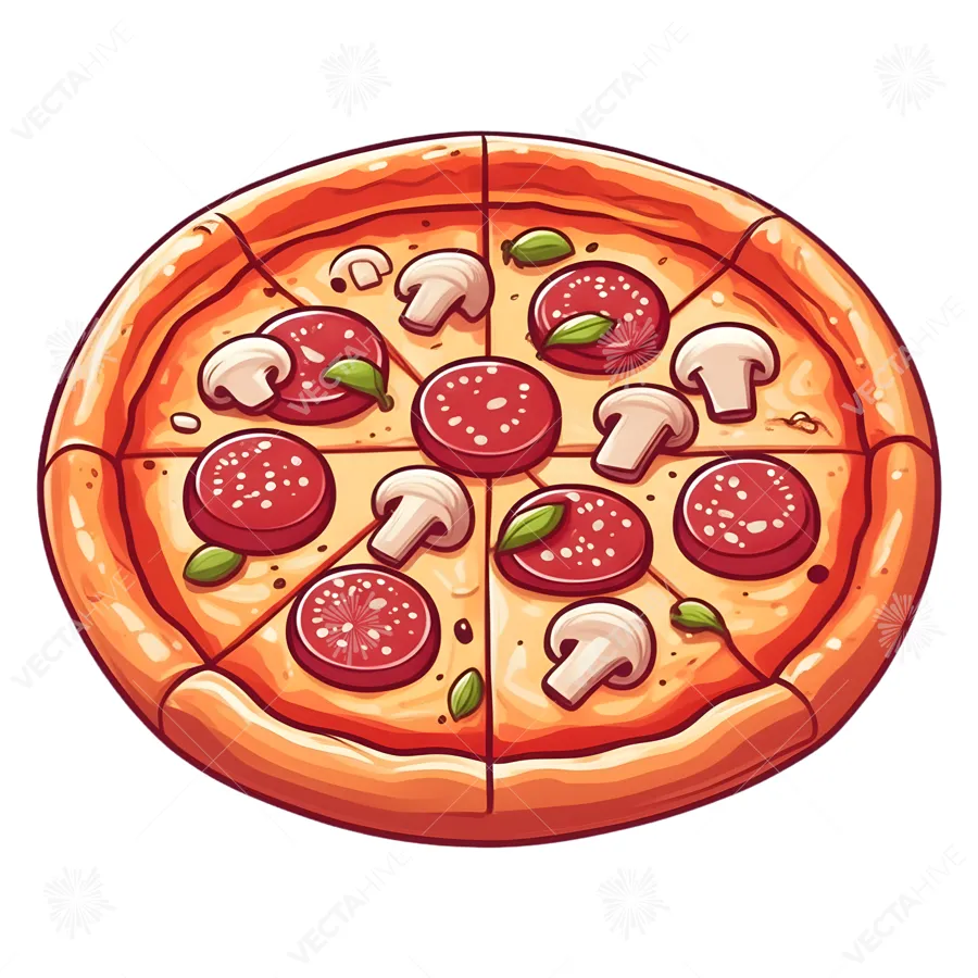 Cartoon Pizza Slice Illustration