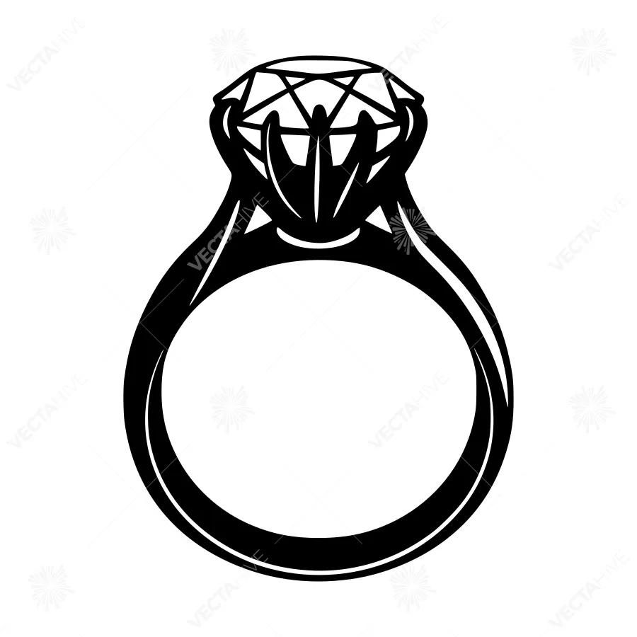 Black Diamond Engagement Ring Silhouette