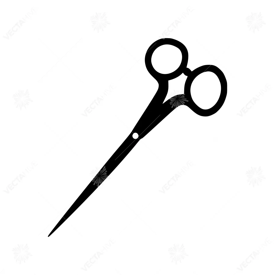 Black Scissors Icon - Vector Illustration
