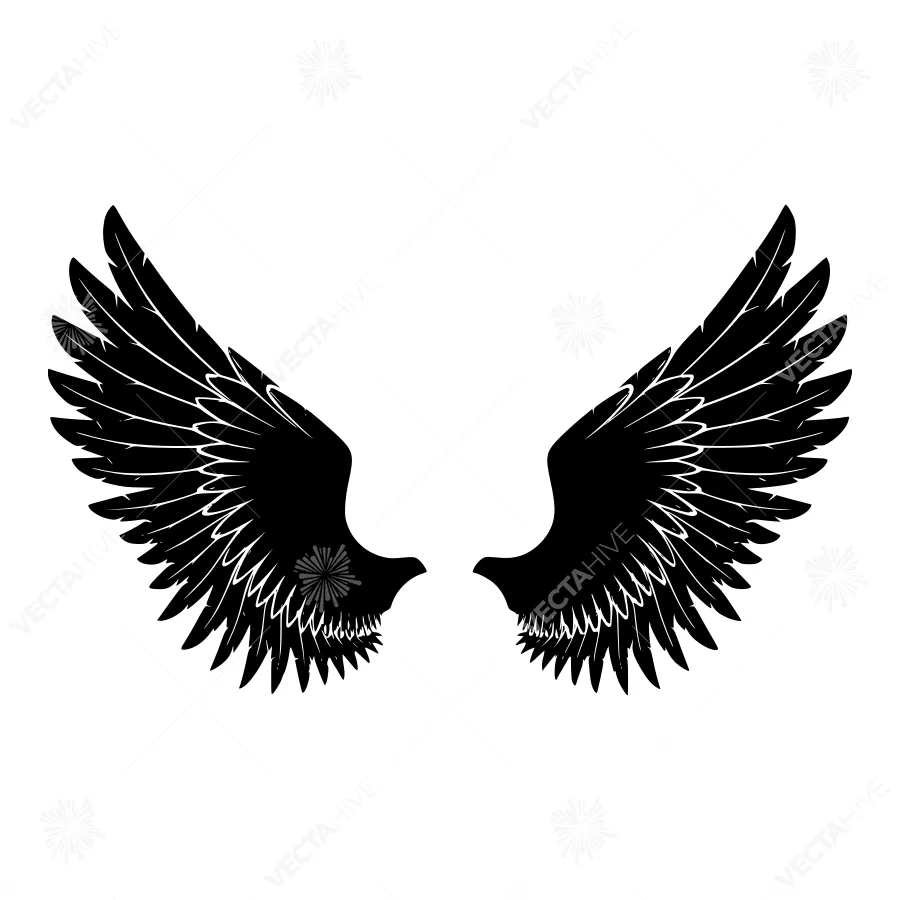 Black Wings Silhouette - Minimalist Design