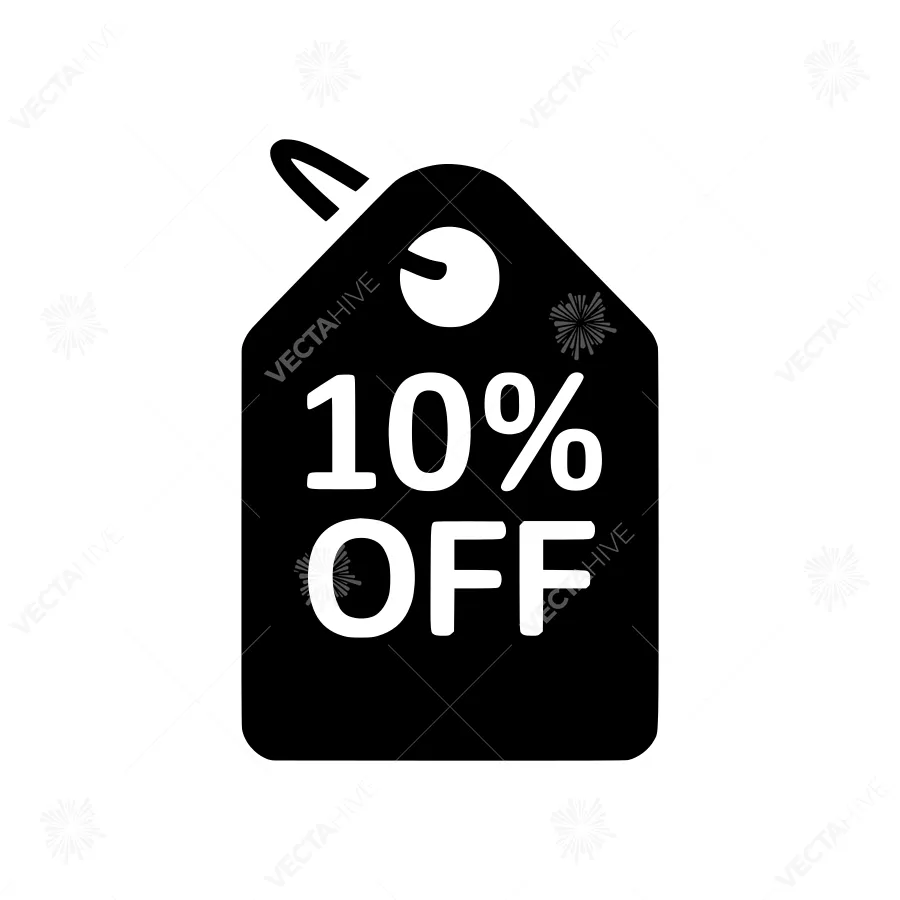 10% Off Sale Tag Icon - Vector Illustration