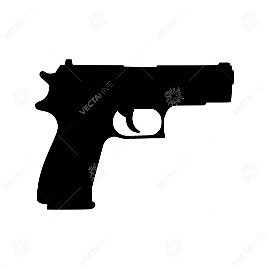 Silhouette Pistol Vector Icon