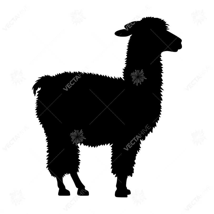 Llama Silhouette Vector Graphic