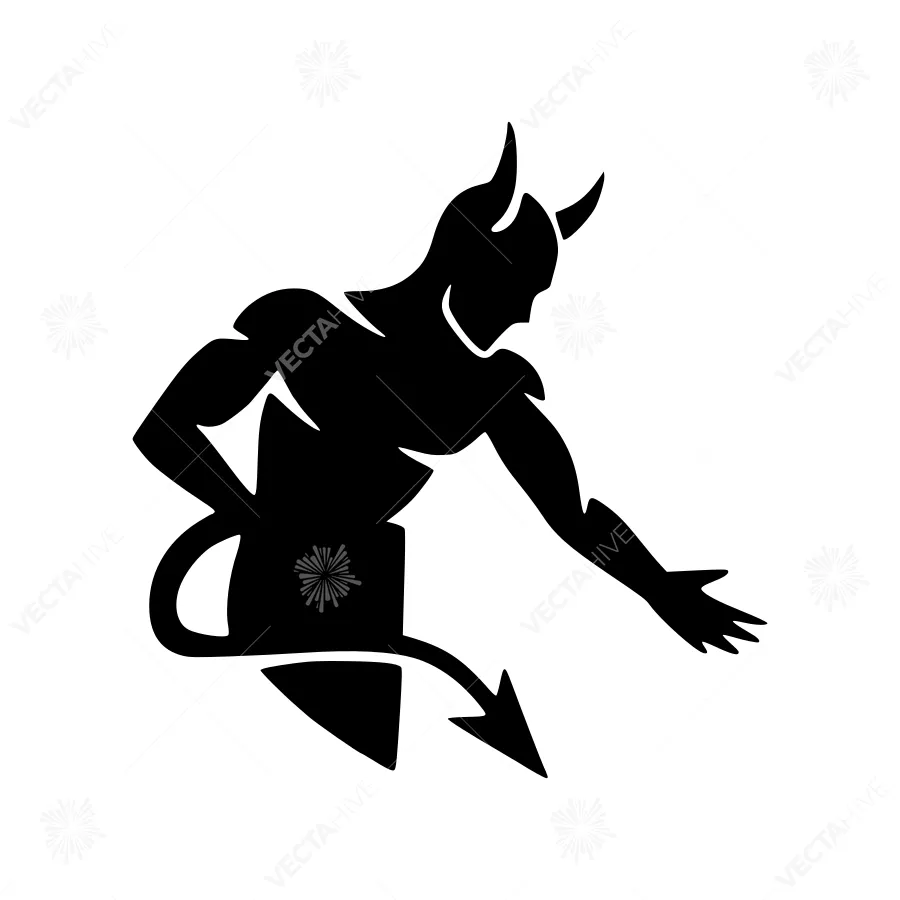 Silhouette Devil Icon - Vector Graphic