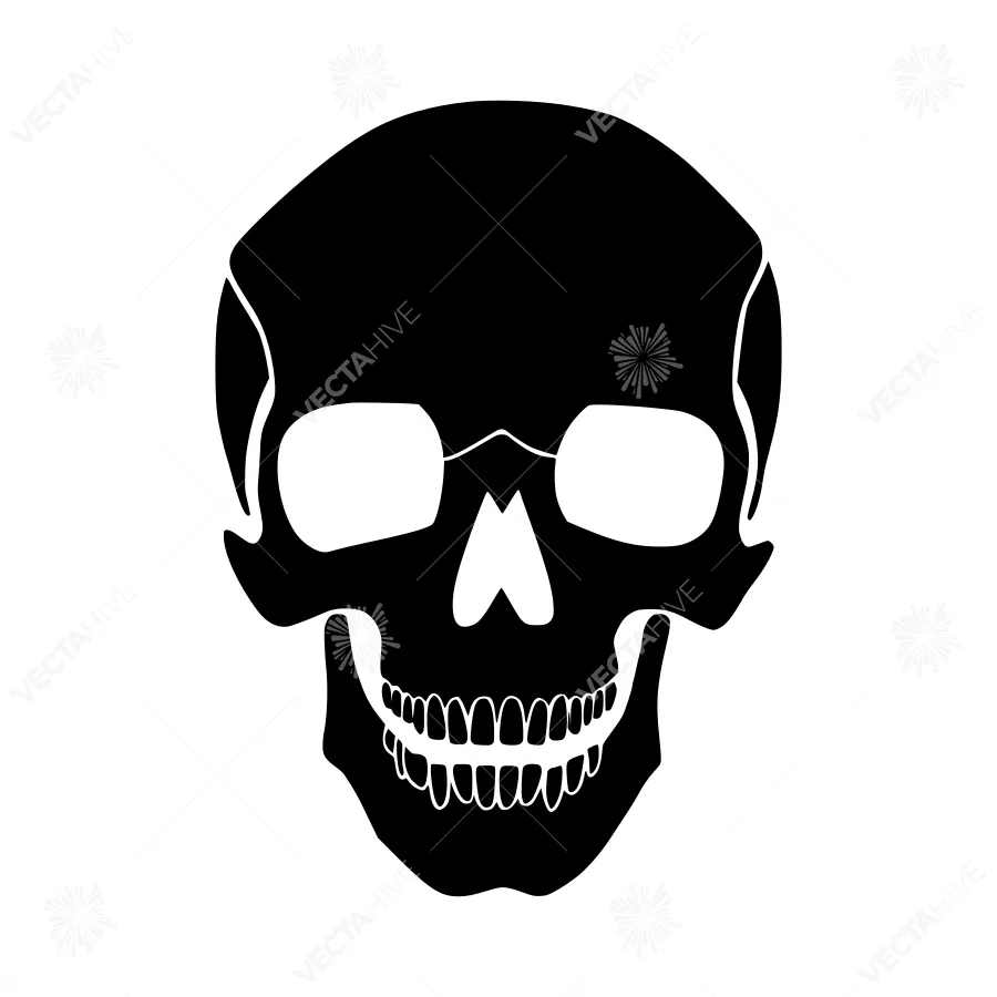Black Skull Silhouette Vector Illustration