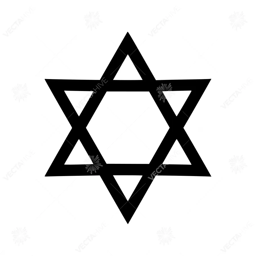 Black Star of David Icon - Vector Symbol