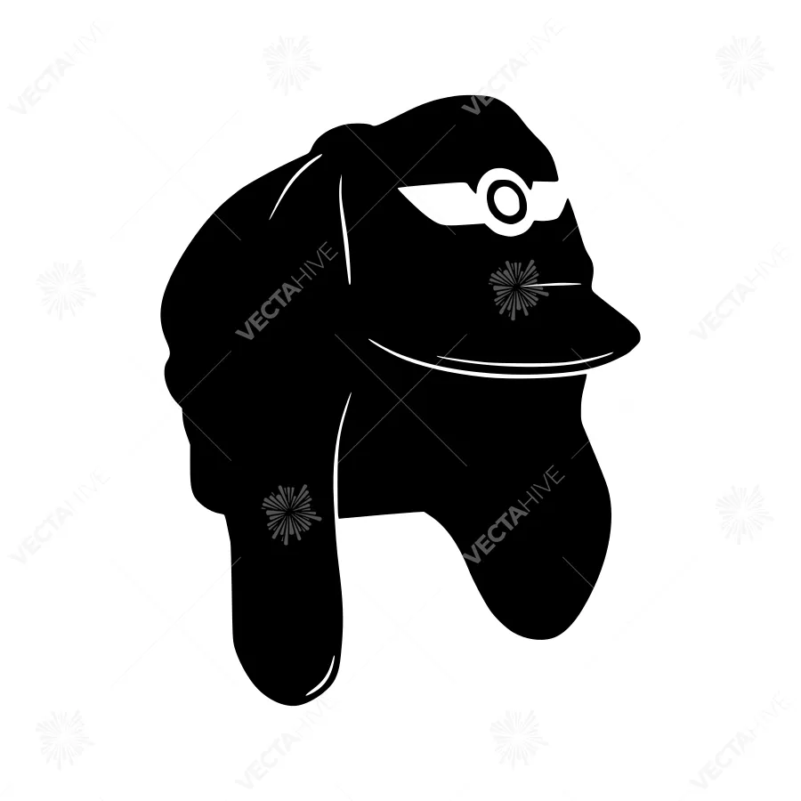 Pilot Cap Silhouette Vector Illustration