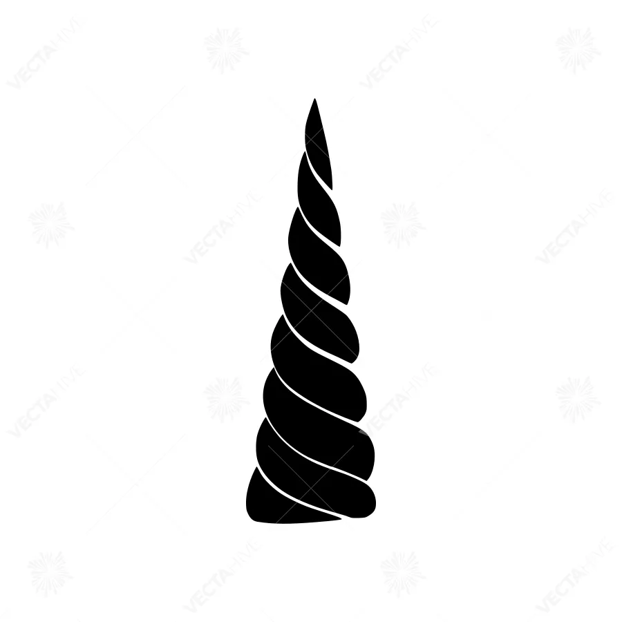 Spiral Cone Icon - Minimalist Black Outline