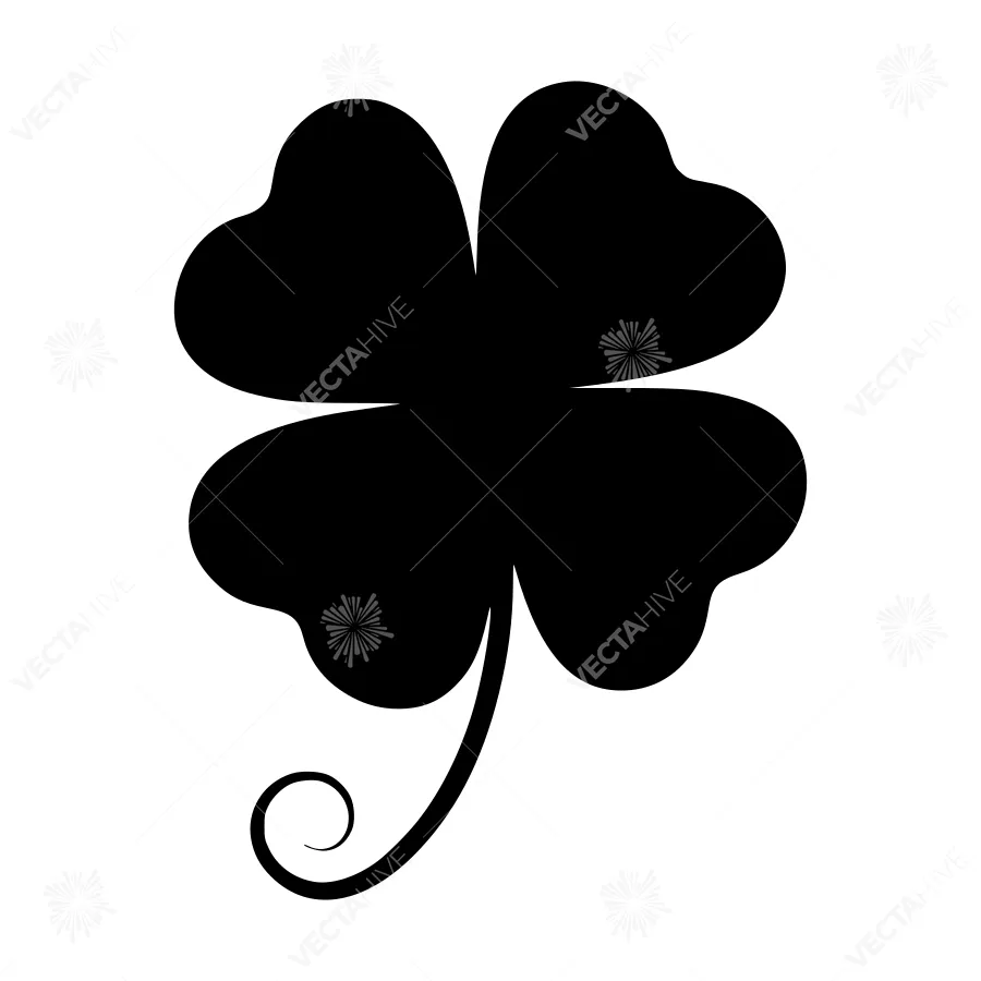 Black Silhouette Clover Icon