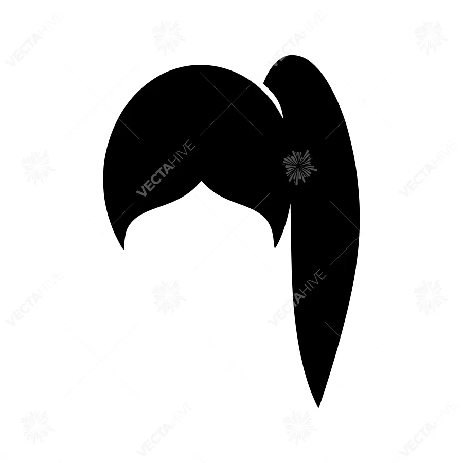 Silhouette Woman Hair Ponytail Icon