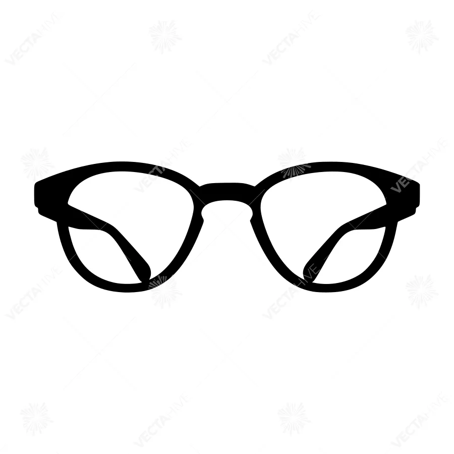Black Glasses Icon - Vector Illustration