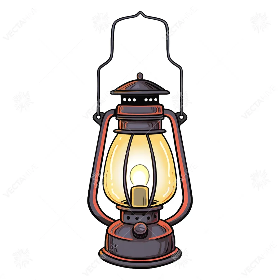 Vintage Lantern Illustration - Rustic Style