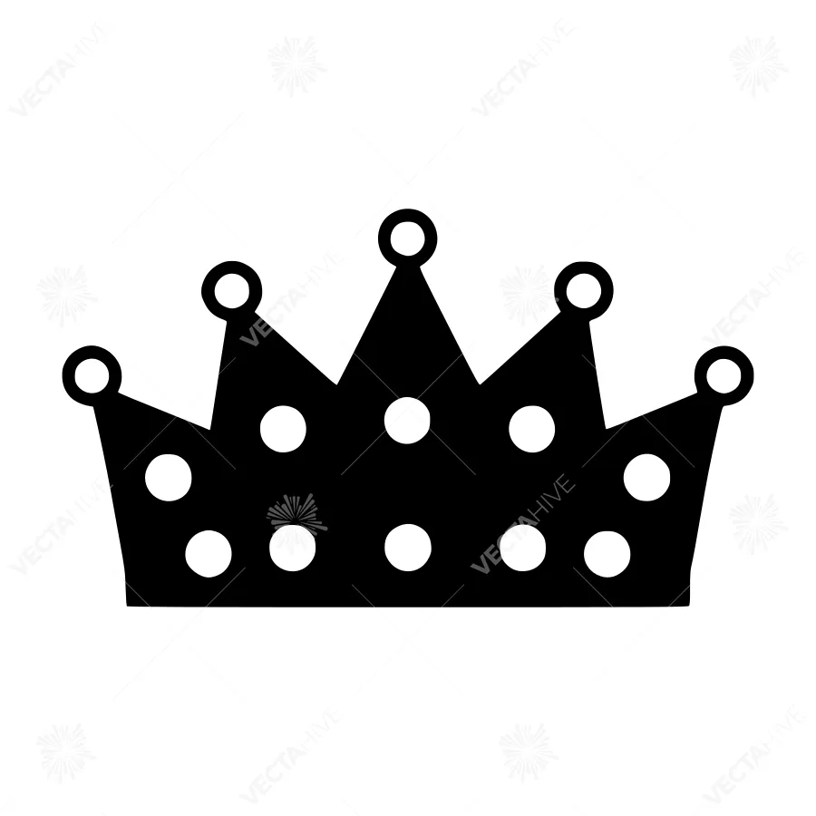 Black Crown Icon - Vector Illustration