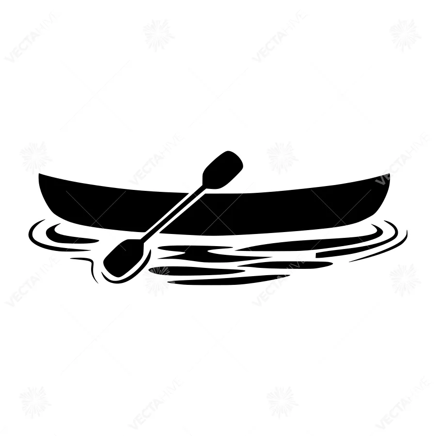 Kayak Icon - Simple Boat Silhouette