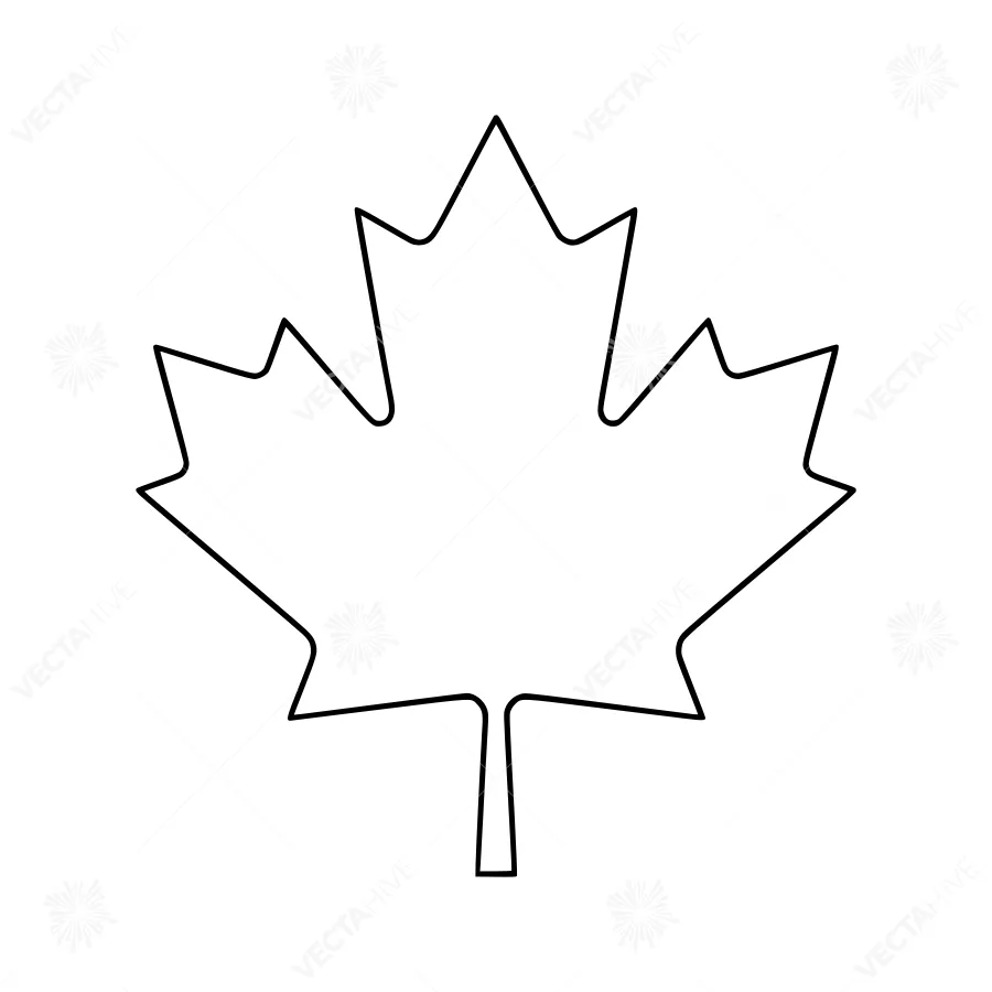 Simple Black Maple Leaf Outline