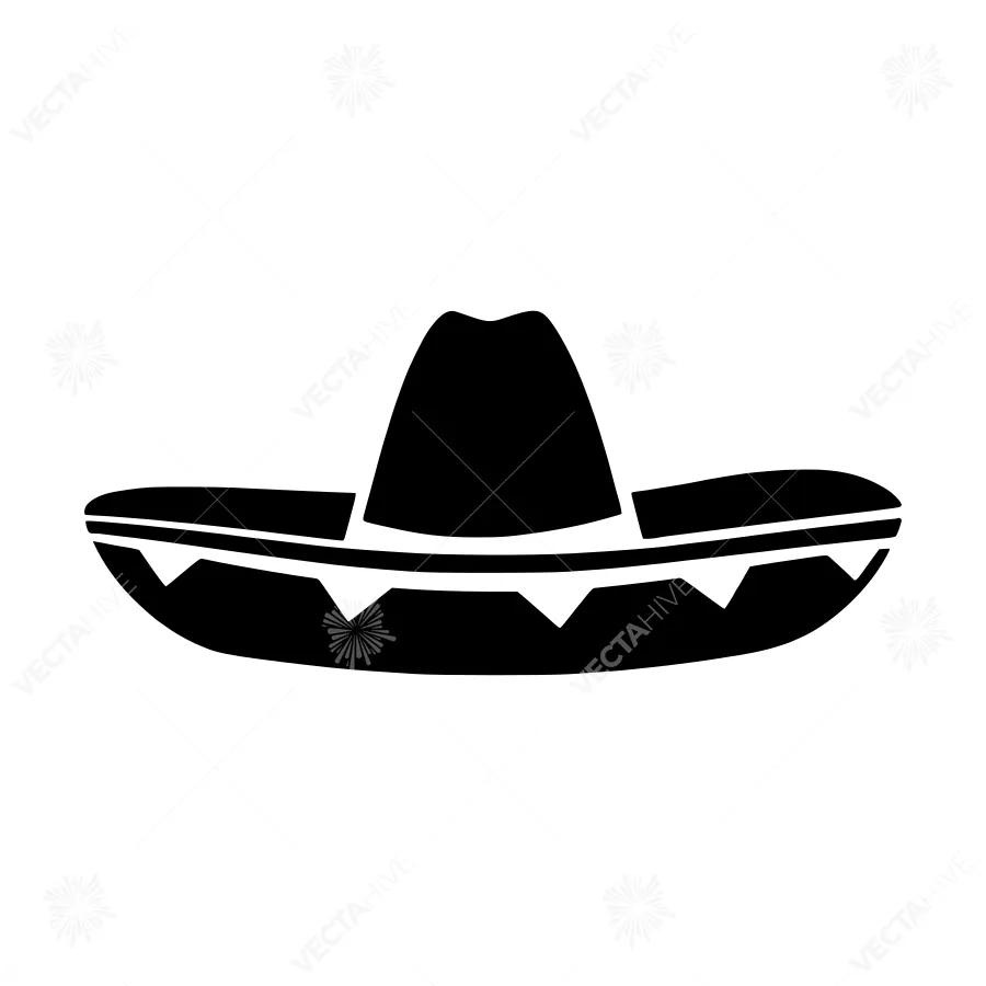 Mexican Sombrero Icon - Simple Outline Vector