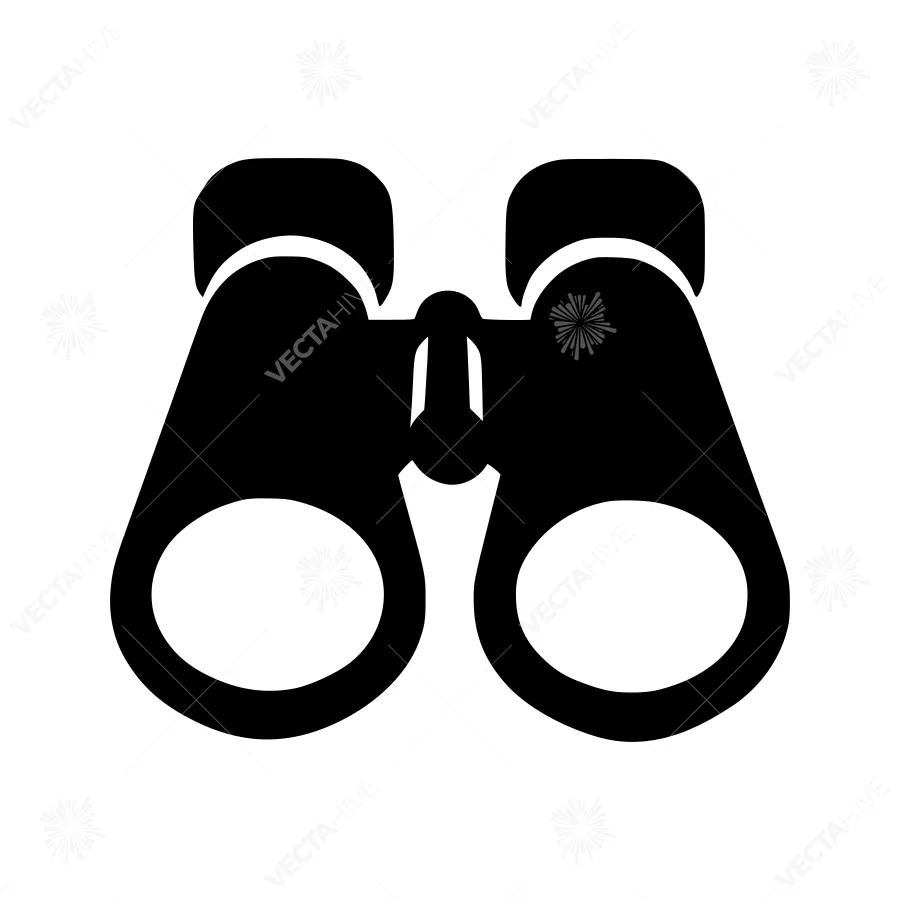 Black Binoculars Icon - Vector Illustration