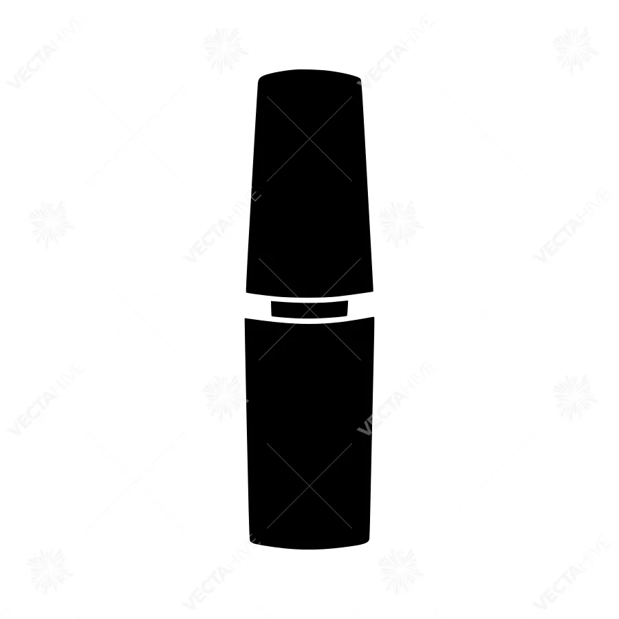 Minimalist Lipstick Icon - Black Silhouette