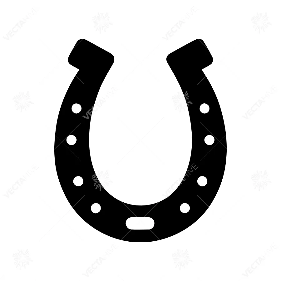 Black Silhouette Horseshoe Icon