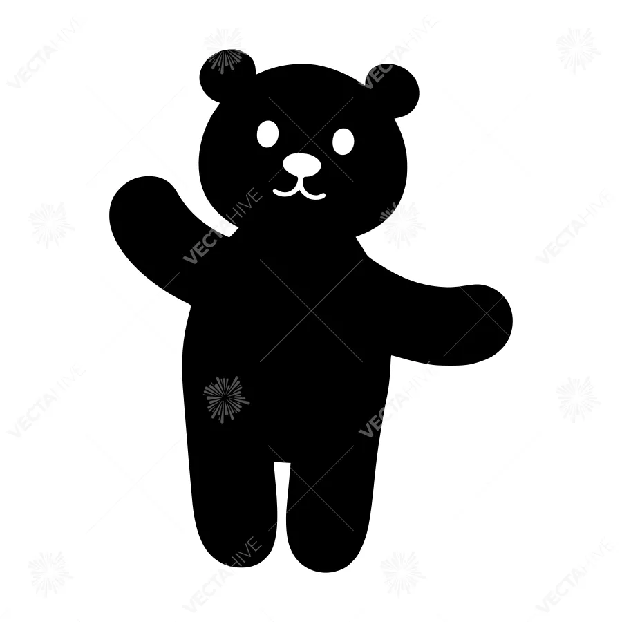 Cute Cartoon Teddy Bear Icon - Vector Illustration