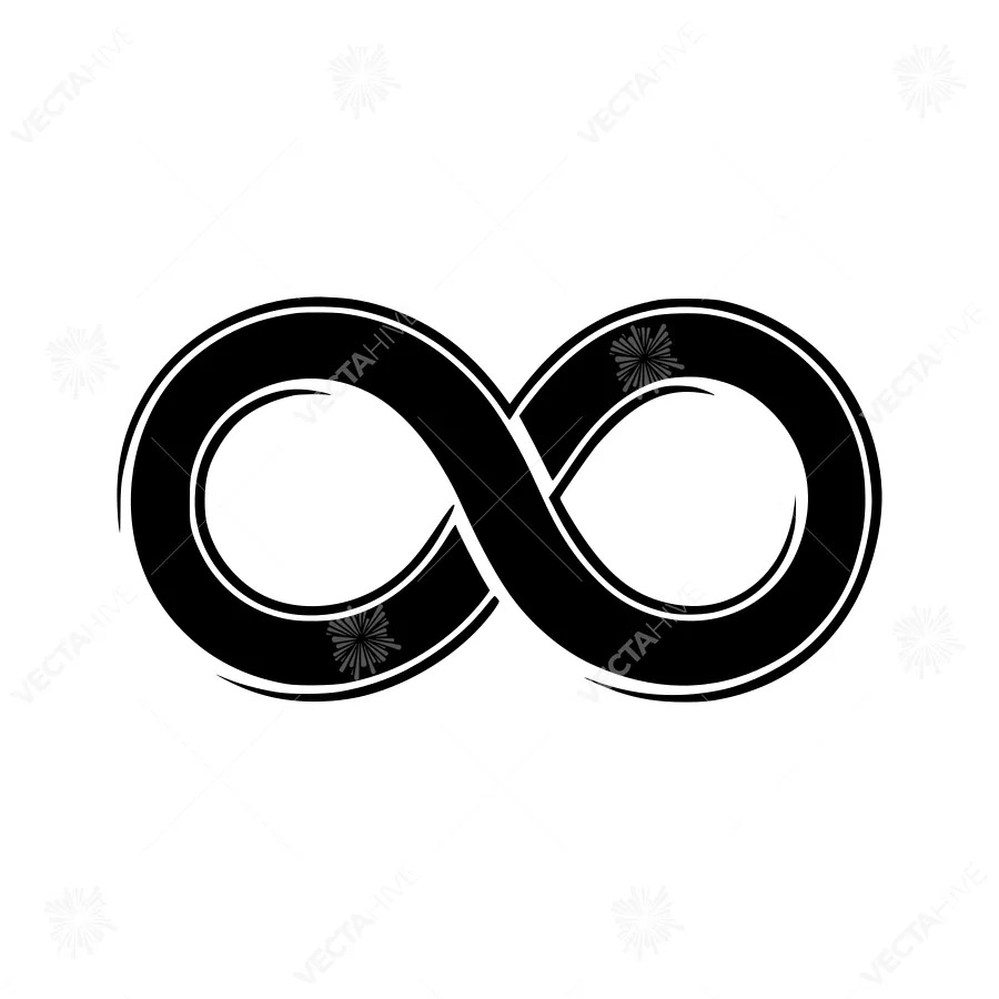 Infinity Symbol Vector Icon - Black on White