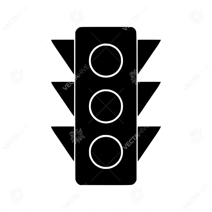 Black Traffic Light Icon - Simple Vector Illustration
