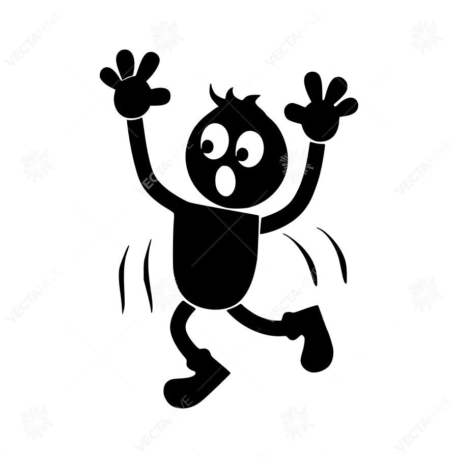 Cartoon Character Jumping - Vector Illustration