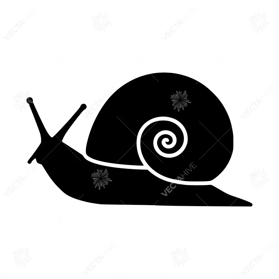 Black & White Snail Icon - Minimalist Vector